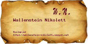 Wallenstein Nikolett névjegykártya